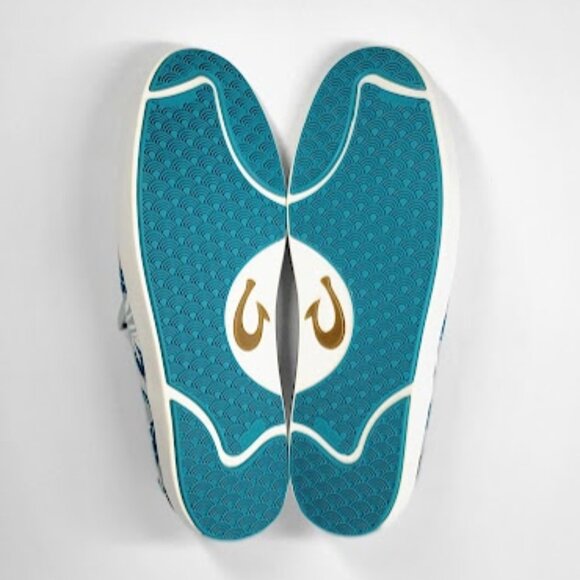 OLUKAI MEN\'S lae\'ahi Pa\'l slip-on sneakers print palms blue Sz 11.5 NEW main image 8